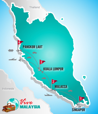 VMA.de Mapa Singapur, Kuala Lumpur & Strandurlaub_Kulturelle Kontraste und Erholung.png